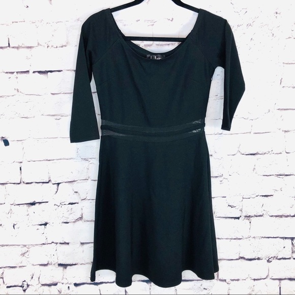 Lulu’s Fit & Flare LBD Mesh Midriff Casual Dress - Picture 1 of 4